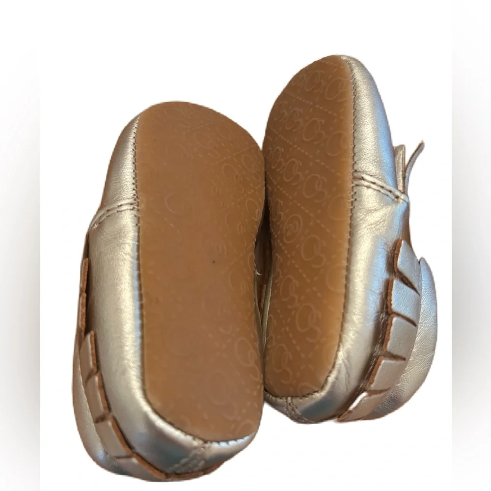 Old Soles Bambini Toggle Toddler Shoes Metallic Gold Fringe Size 9-12 Months